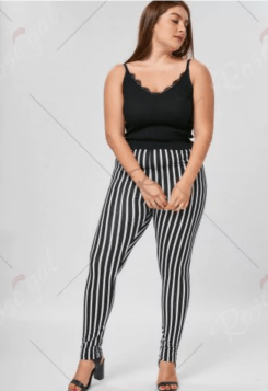 plus size e quadril largo legging listra