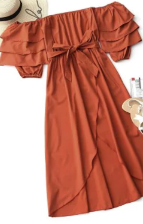 vestido maxi dresses vermelho ombro a ombro